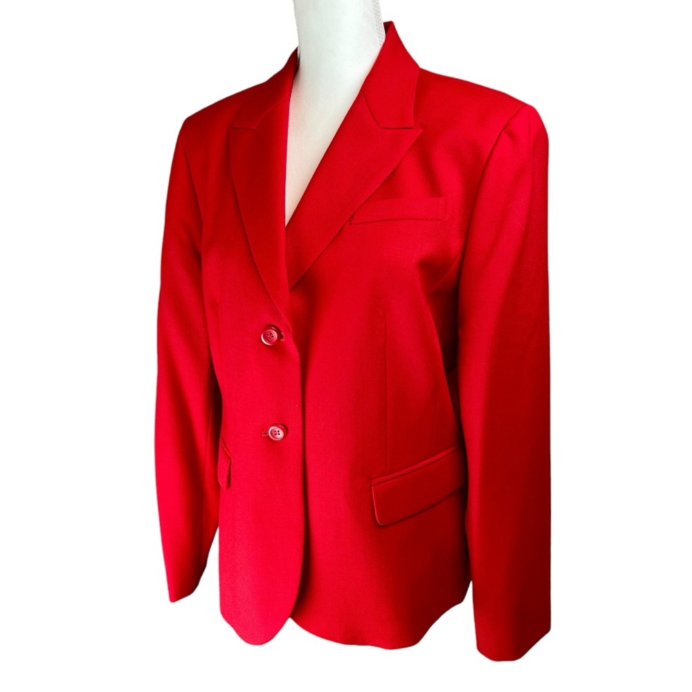 Pendleton Red Wool Blazer Jacket Coat Size 16 Cla… - image 2